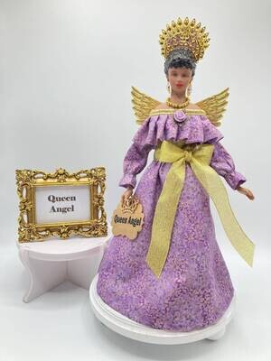 Lavender and Gold African American Christmas Angel Tree Topper