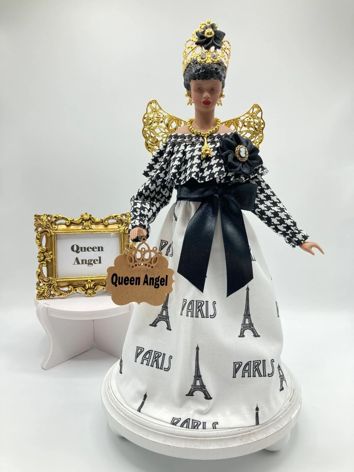 Elegant Paris Themed Angel Tree Topper