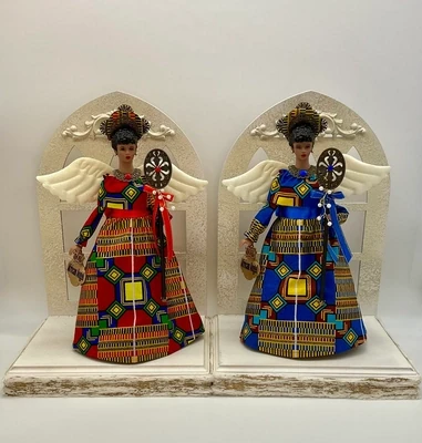 African Queen Angel Tree Topper - Handcrafted Vibrant Geometric Fabric - Celebrate Culture &amp; Heritage