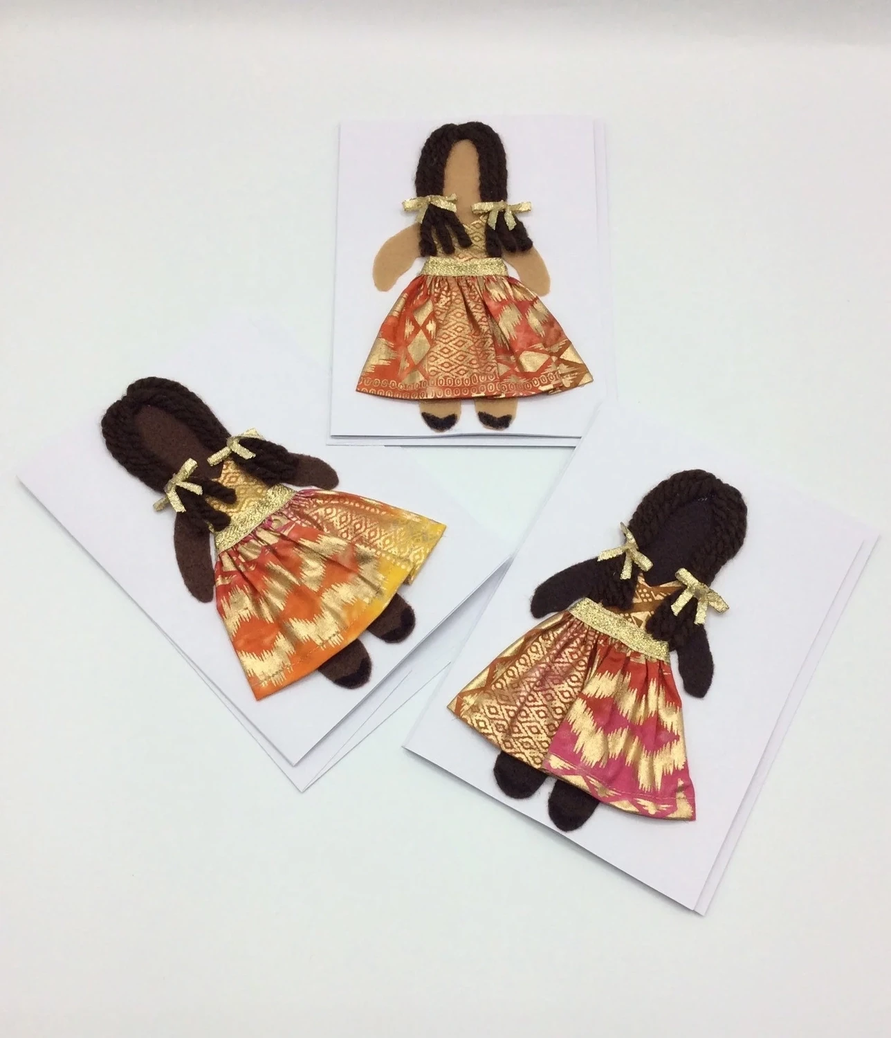 Handmade Blank Notecards, Greeting Cards, Ankara African Fabric, Blank Cards, Black Girls, Birthday Cards  - Metallic Gold