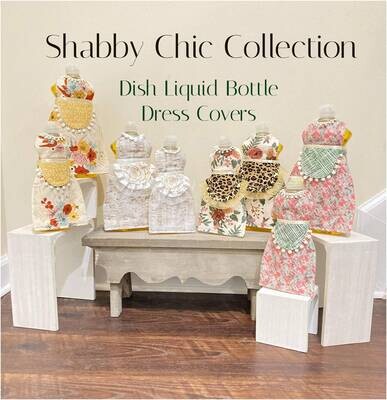 Dish Soap Bottle Apron, Shabby Chic Dish Soap Apron, Dish Detergent Dress, Dishwashing Liquid Cover Dress