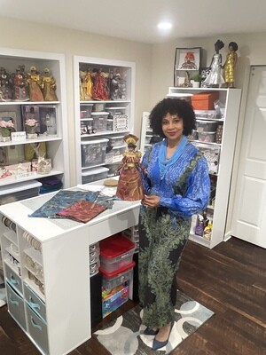 DIY African American Angel Tree Topper: Handmade in My Craft Studio.
