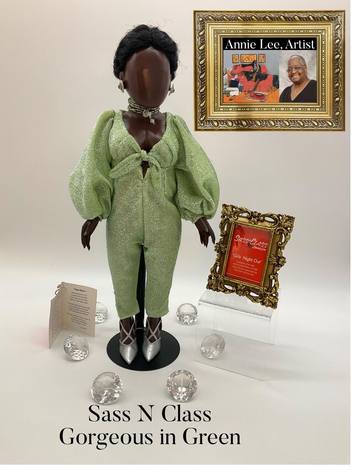 Collectible Annie Lee Doll: Sass N Class Girls Night Out Collection - Gorgeous in Green