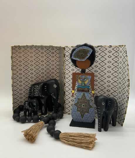 Handcrafted Ethnic Inspired Cut Wood Egyptian Replica Dolls for Home Decor - African Gold, Please select your Egyptian Doll: Blue Nile