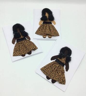 Handmade Notecards, Greeting Cards, Ankara African Fabric, Blank Cards, Black Girls, Birthday Cards - Animal Print