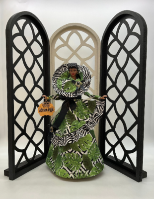 Handmade African Angel Figurine - Tropical Palm & Zebra Home Decor