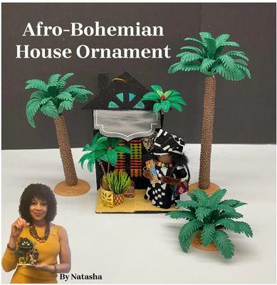 Afro-Bohemian House Ornament, Afrocentric, Ankara, Putz House, Palm Tree