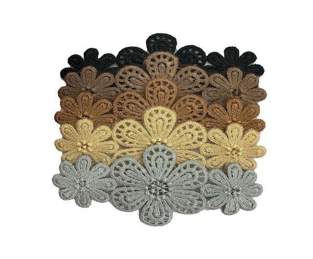 Three Flowers Embroidered Head Covering