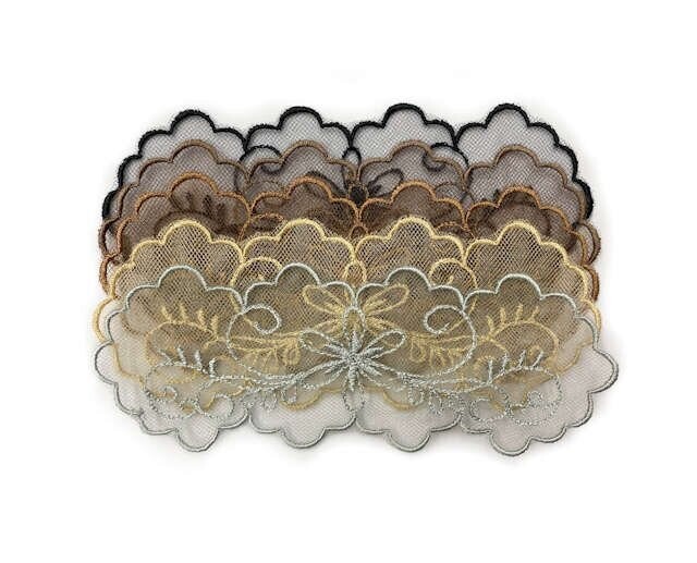 Floral Vine Net Embroidered Head Covering