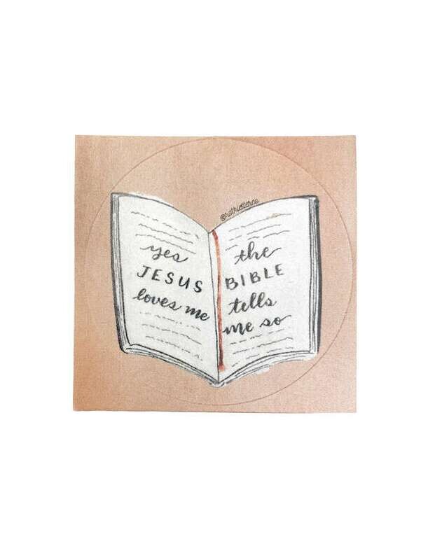 Jesus Loves Me hand lettered sticker