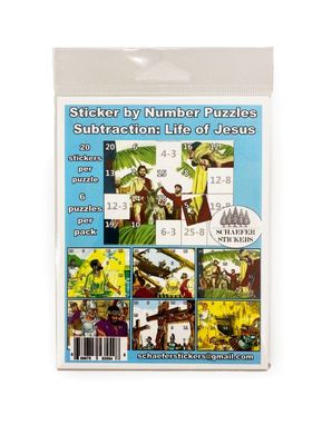 Sticker Puzzle: Subtraction problems - Life of Jesus
