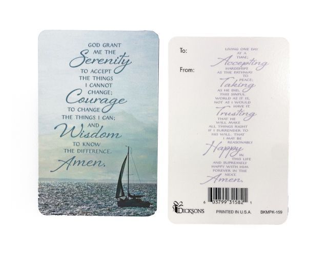 Serenity Prayer Pocket card