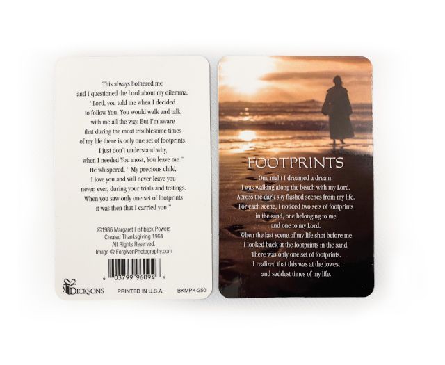 Footprints Poem Pocket Card