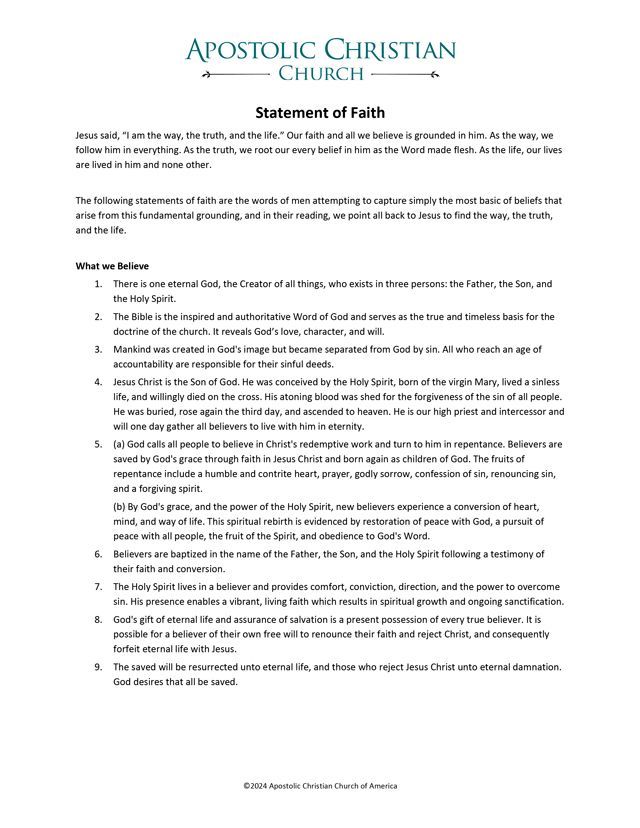 Statement of Faith basic download