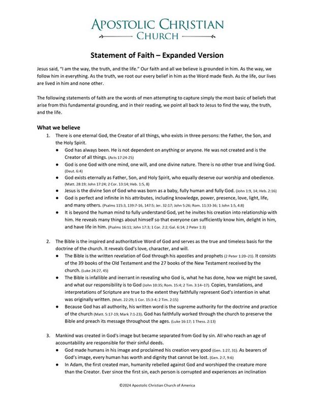 Statement of Faith expanded download