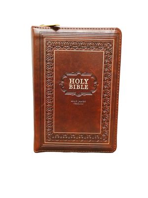 Compact Zippered Travel Bible, Burgundy Compact Zippered Travel Bible, Burgundy