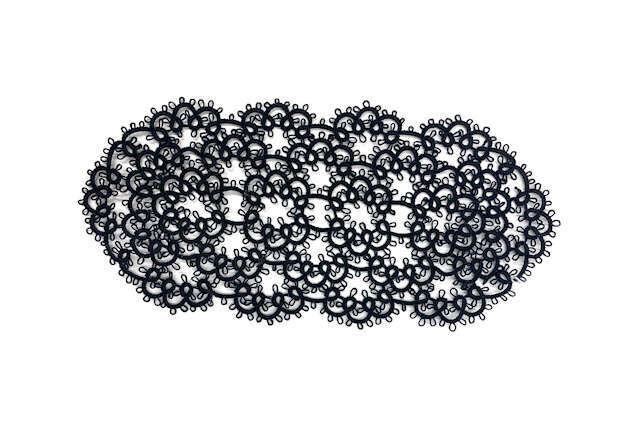 Tatted Head Covering Style 301 Tatted Head Covering Style 301, Color: Black