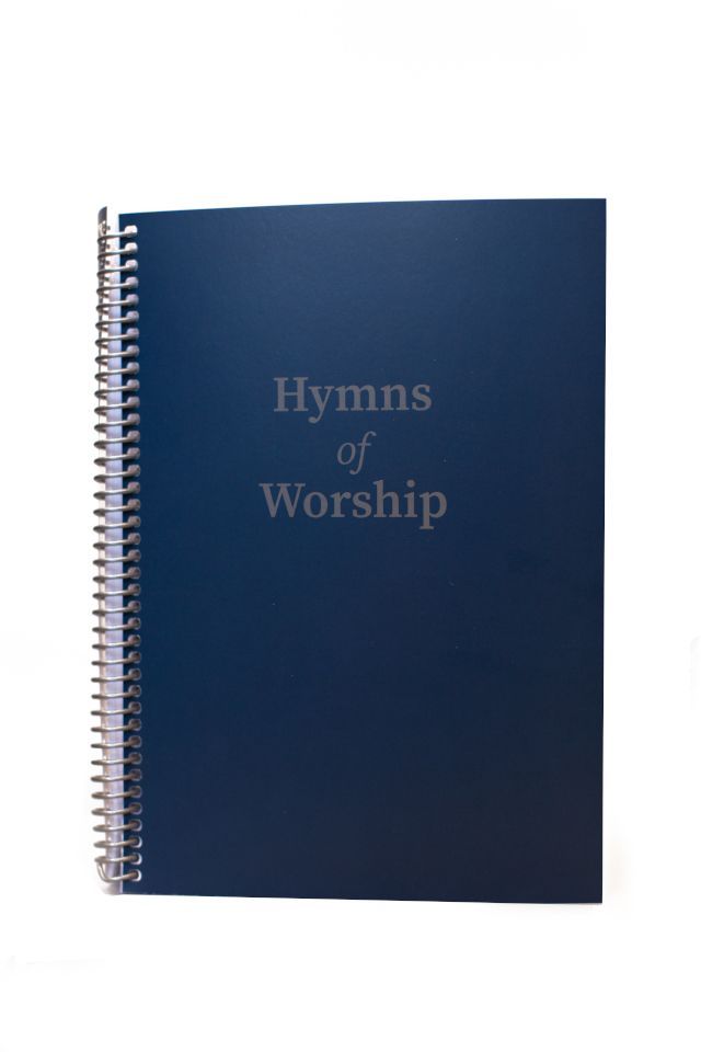 Hymns of Worship, large print, spiral bound with chording, 2025 edition