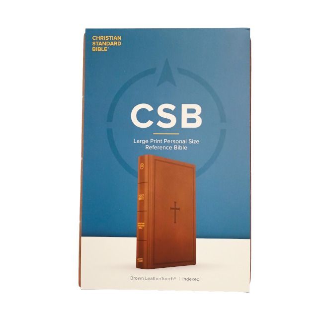 CSB - Personal Size Reference Bible, brown LeatherTouch, large print, thumb indexed