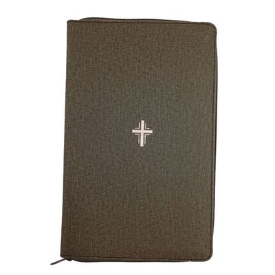 NLT - Thinline Reference Bible, Leatherlike cloth textured, gray, large print, zippered, thumb indexed
