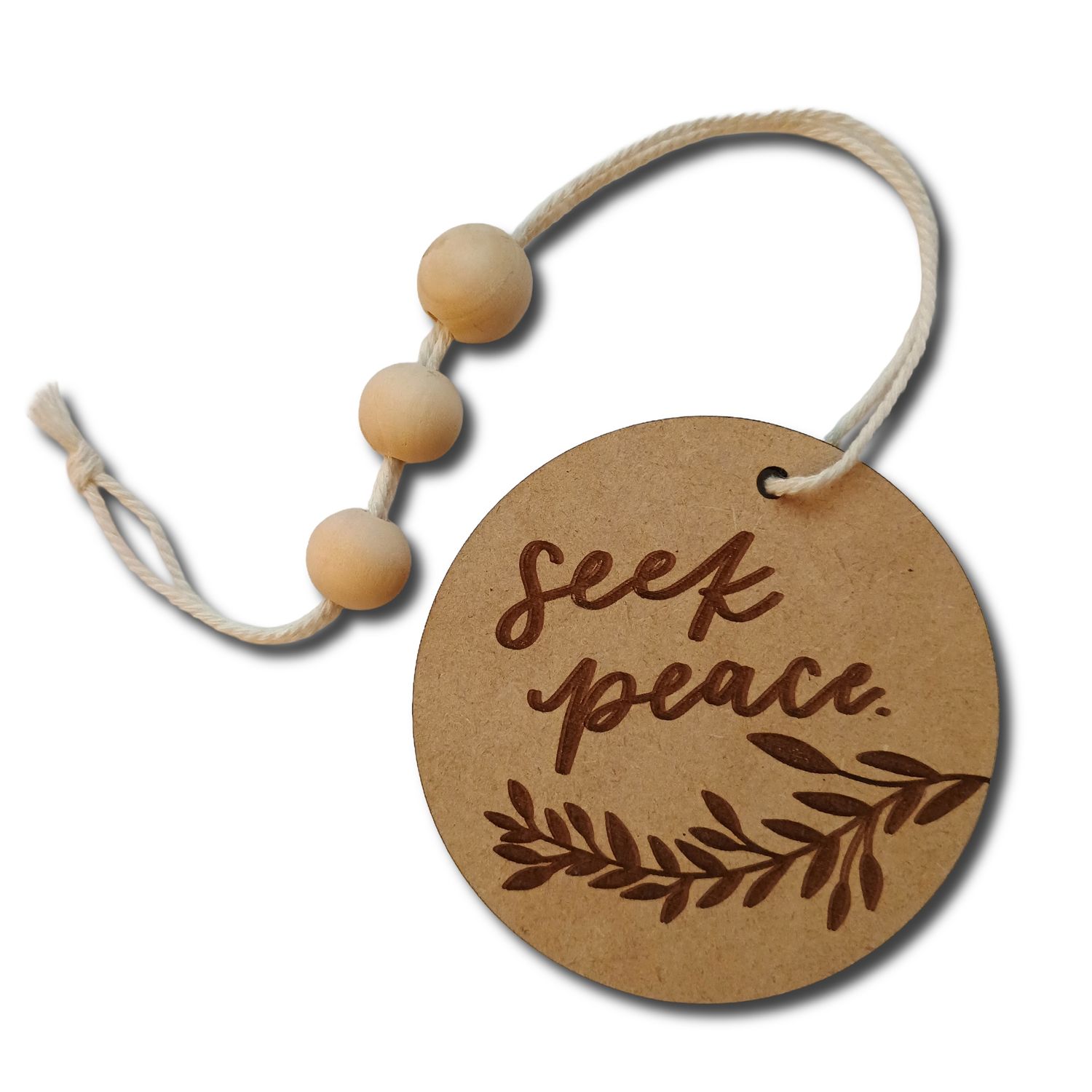 Seek Peace Car Charm