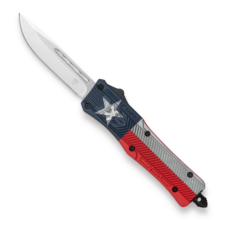 COBRATEC Medium CTK-1 Cerekote Texas Flag, Blade Type: Drop Non Serrated (Standard)