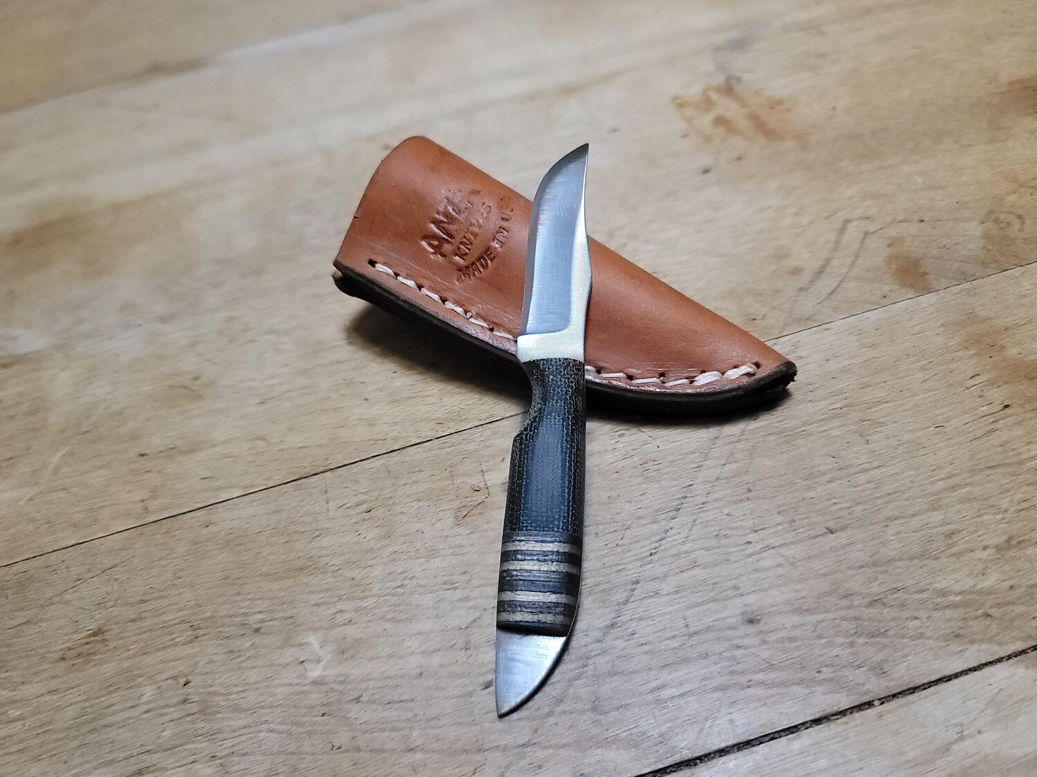 ANZA Mini Stinger - Grey Micarta with stacked band