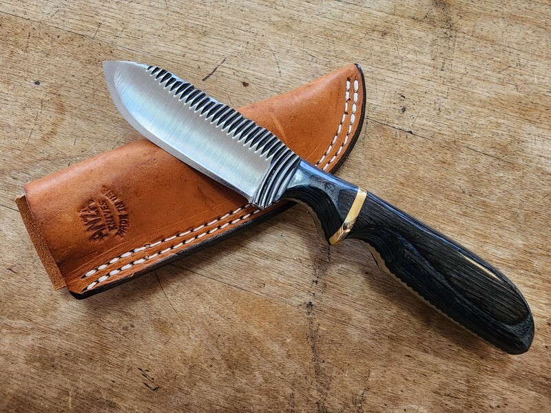 ANZA Polished Wood Handle w/ Brass, Curvetooth