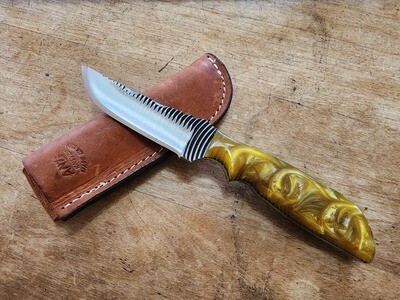 ANZA Gold and Yellow Swirl Resin Handle
