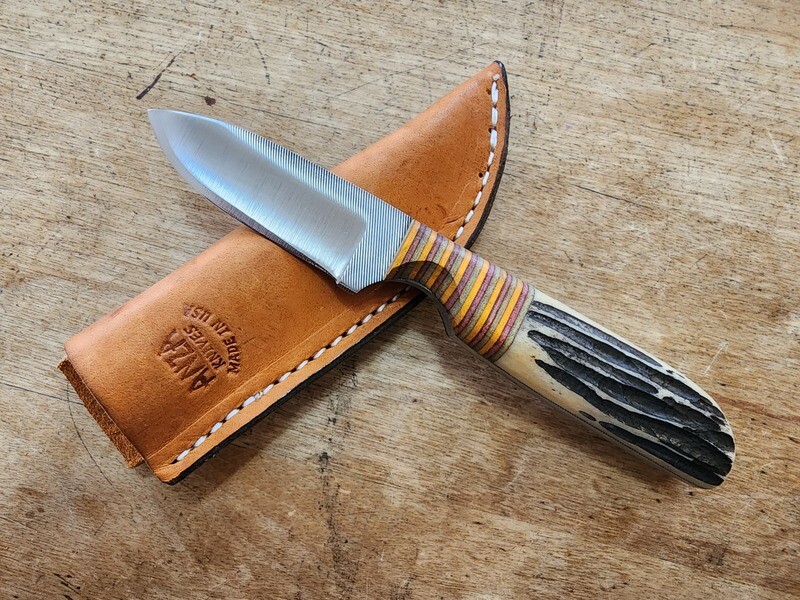 ANZA Multicolored Dymondwood/ Jigged Bone Handle