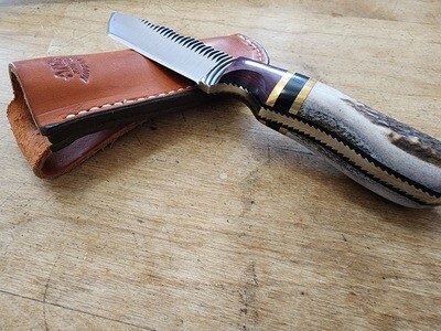 ANZA Tanto Elk w/ Brass Band and Micarta Liners