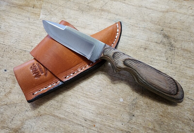 ANZA Drop Point Two Finger Dymondwood Light Handle