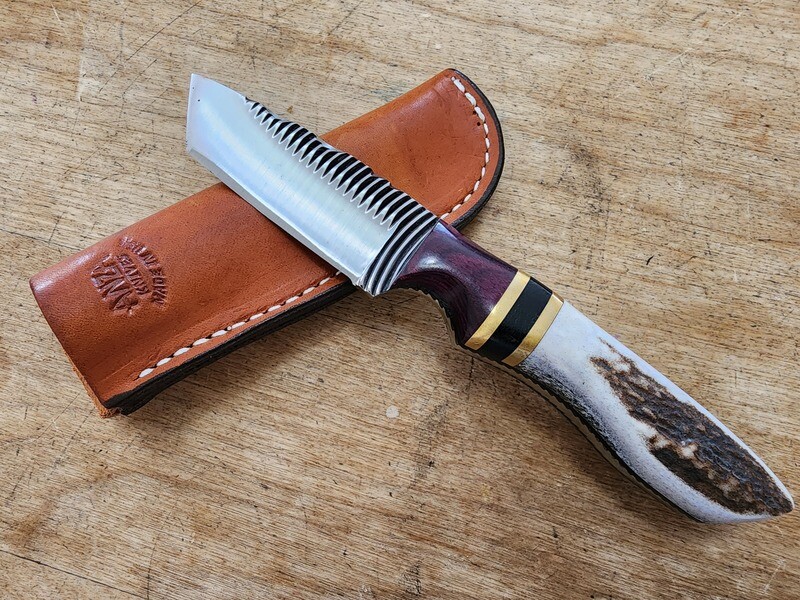 ANZA Tanto Elk w/ Brass Band and Micarta Liners