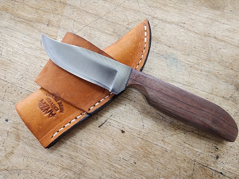 ANZA Drop Point w/ False Edge Wood Handle