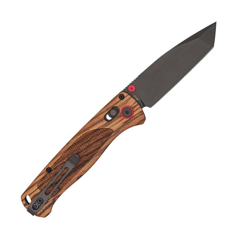 COBRATEC Zebrawood Bar Lock - Black Titanium Coated Tanto