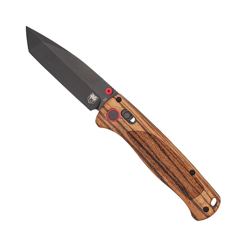 COBRATEC Zebrawood Bar Lock - Black Titanium Coated Tanto