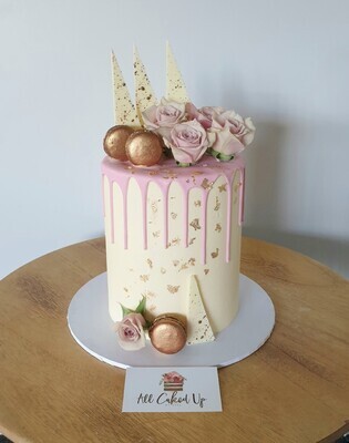 Rose Gold Pink Drip cake