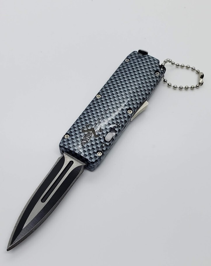 5.4" OTF SINGLE ACTION AUTOMATIC KNIFE CARBON FIBER LOOK PLASTIC