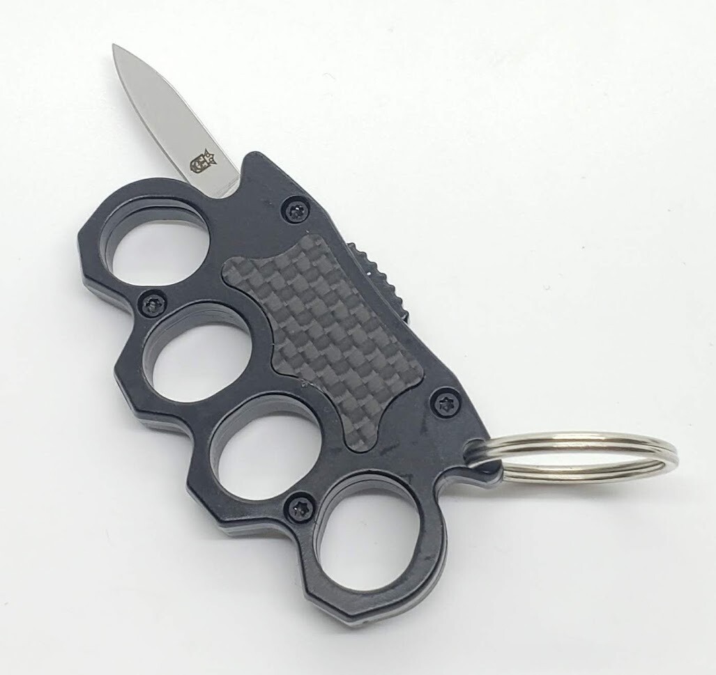 KC KNIVES 3.5" MICRO OTF KNUCKLE GUARD SINGLE EDGE AUTOMATIC KEYCHAIN