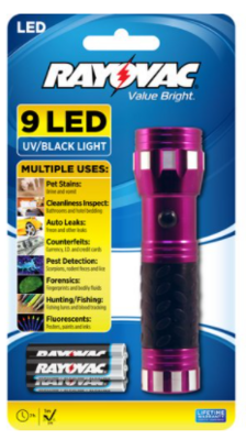 Rayovac 9 Bright UV Blacklight     Retail 15