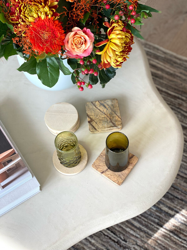 Set van 4 marmeren onderzetters