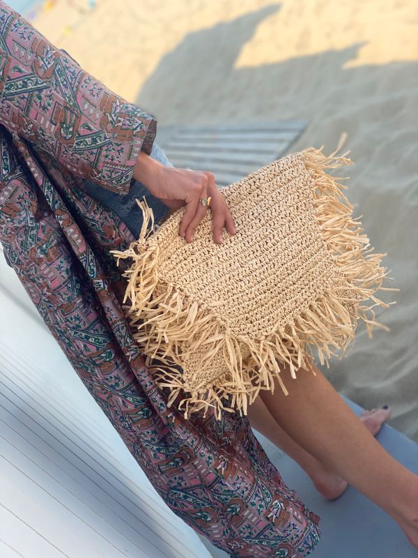 Raffia clutch
