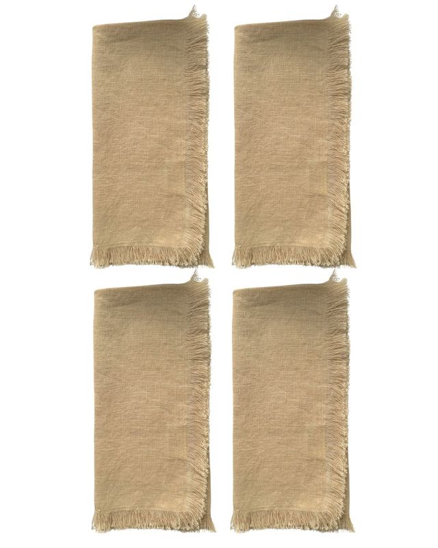 Set beige linnen servetten