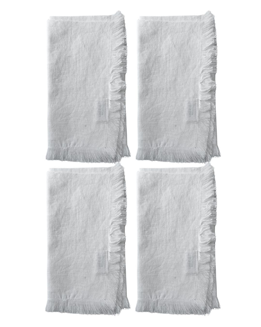Set witte linnen servetten