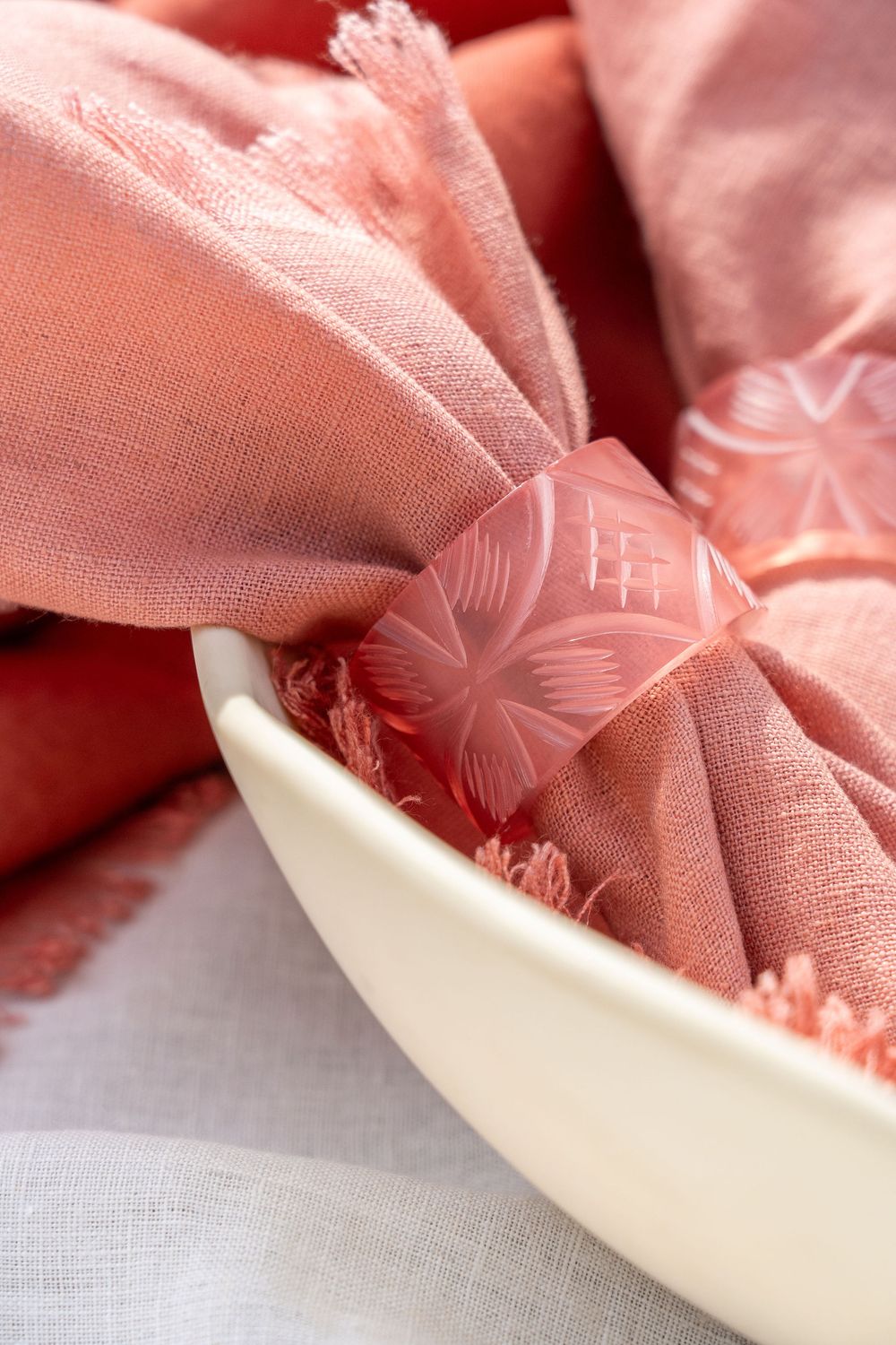 Set roze linnen servetten