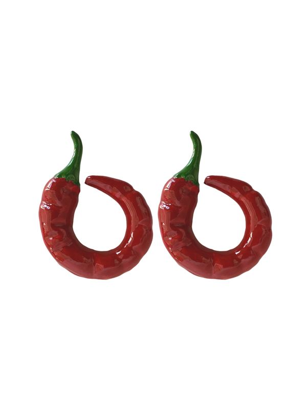Set van 2 rode peper servetringen / eierdopjes