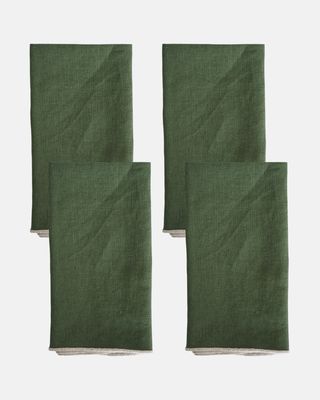 Set groene linnen servetten