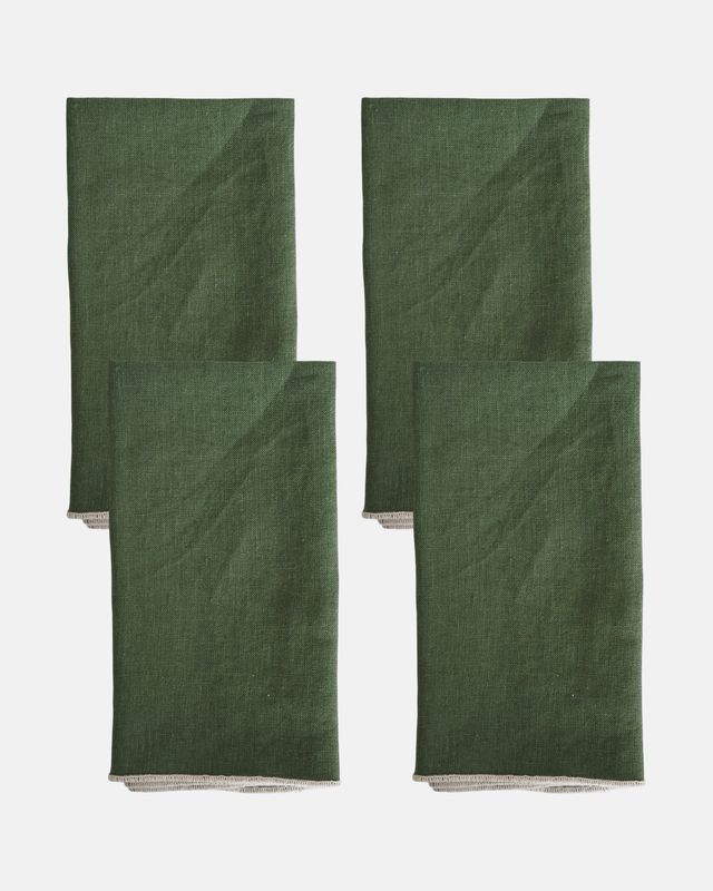 Set groene linnen servetten