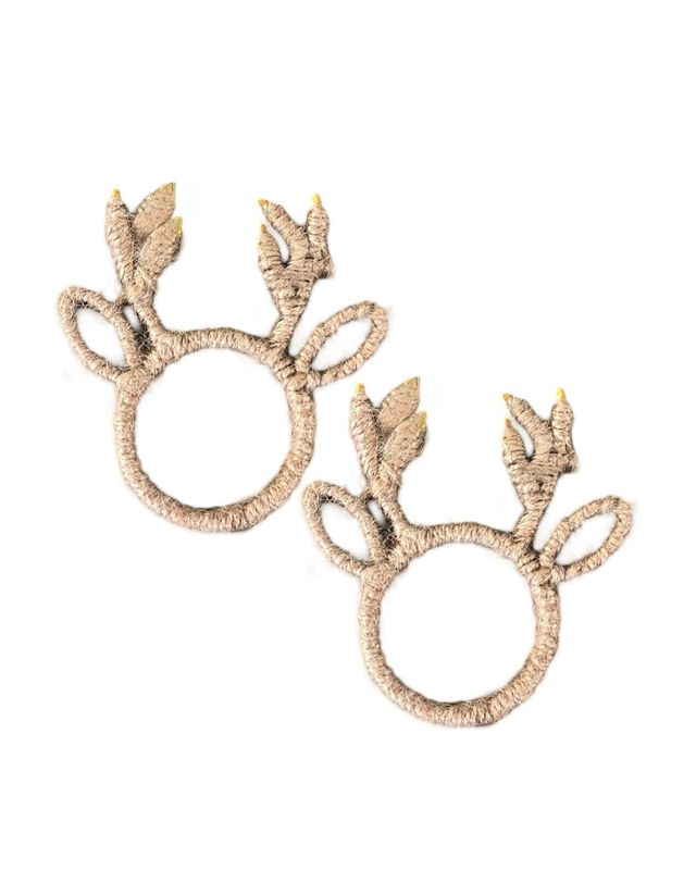 Set van rendier servetringen