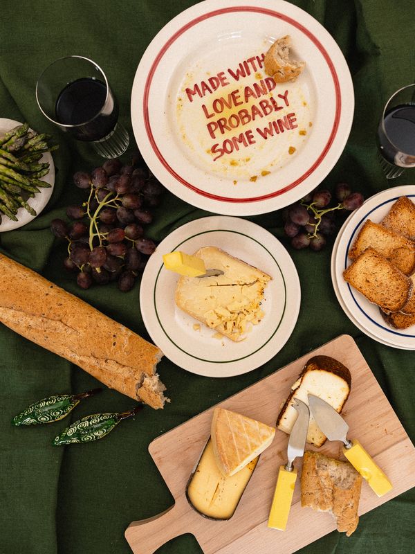 Groen linnen tafelkleed